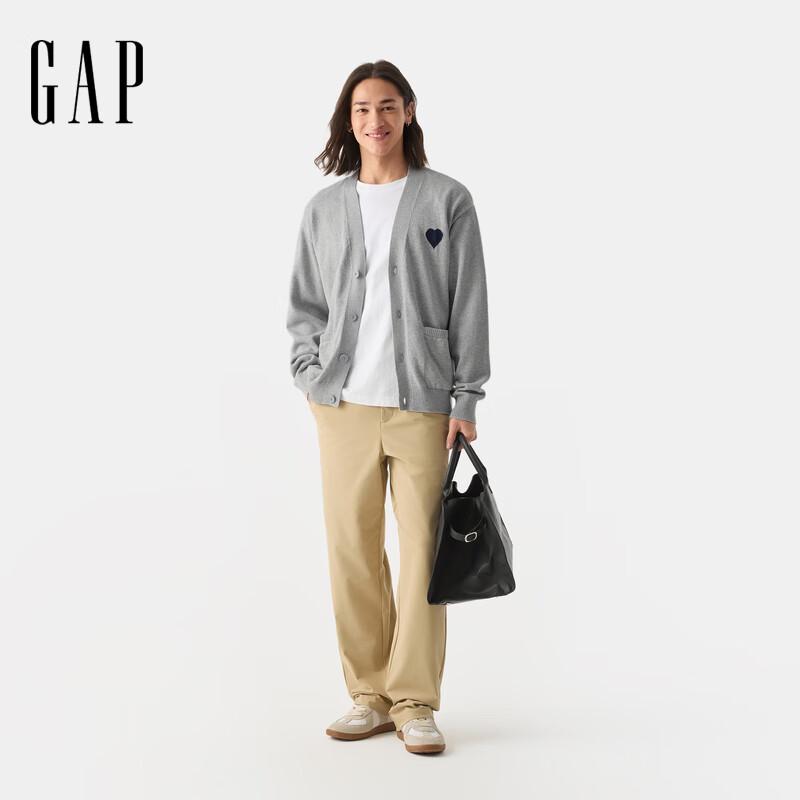 

Кардиган вязаный унисекс с V-образным вырезом и вышивкой в виде сердец XL