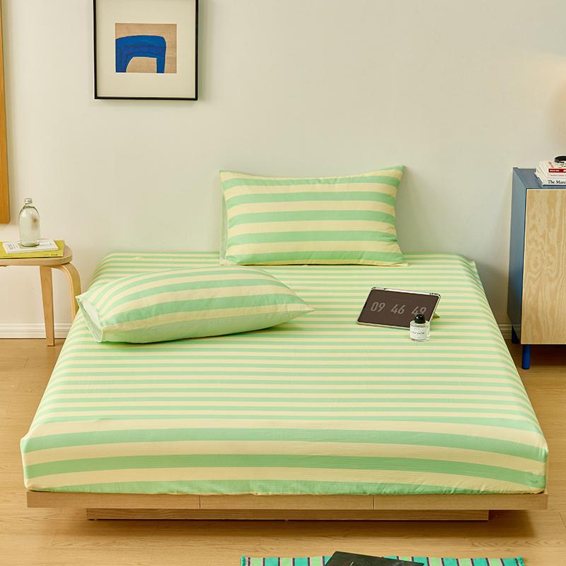 100% Cotton Bedsheet Skin-friendly Fitted Sheet Simple Style Bed Cover Elastic Bed Linen drap de lit (Pillowcase Need Order)