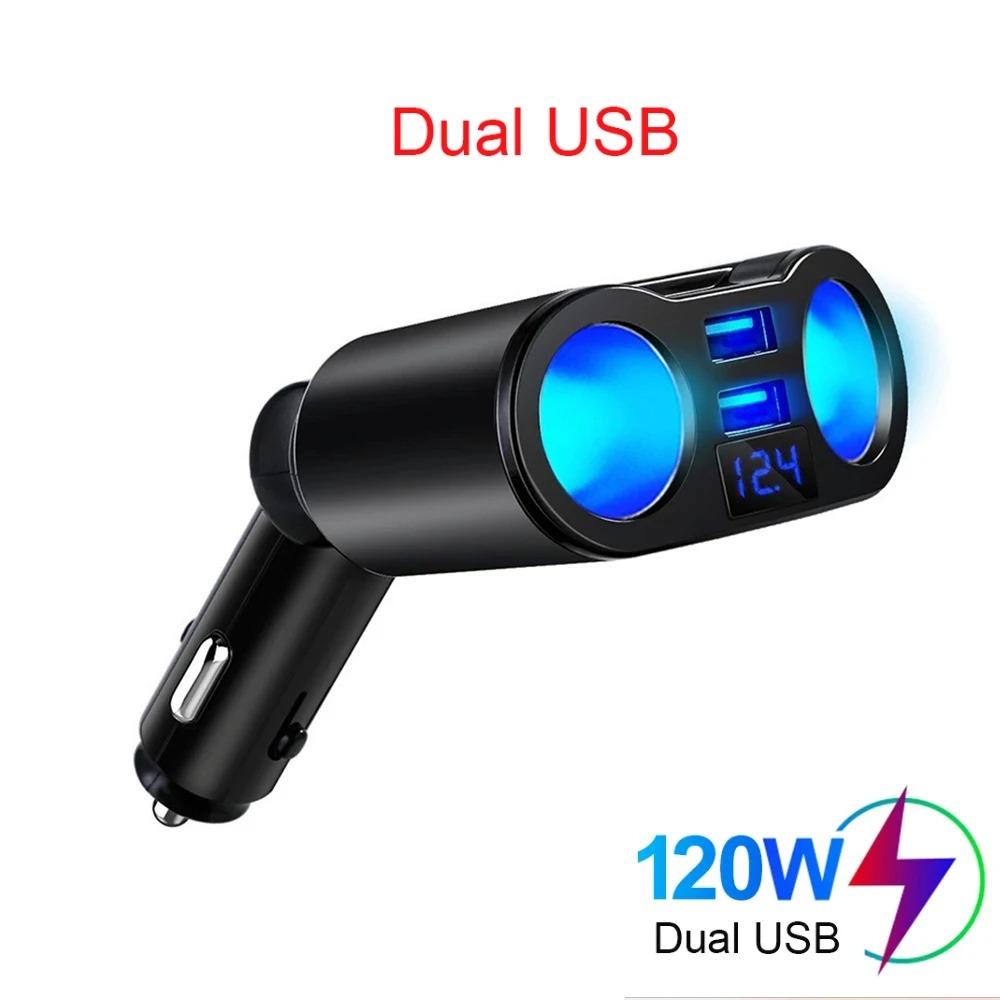 

Гніздо автомобільного зарядного пристрою Bluetooth FM-трансмітер PD QC3.0 Швидкий зарядний пристрій Подвійний USB 4.8A Цифровий дисплей Адаптер живлення з дисплеєм напруги Dual USB Without BT