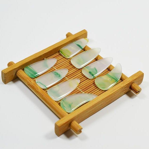 Professional Double Arc Guzheng Fingernails - Colored Polymer Plectrum for Adults & Children Large