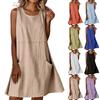 Summer Dresses For Women Loose Beach Vacation Casual Sleeveless Sundresses With Pockets Tank Dress