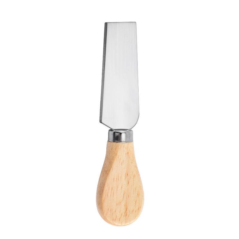 Edelstahl Käse- und Kuchenmesser-Set mit Holzgriff – Inklusive Gabel und Butterspachtel