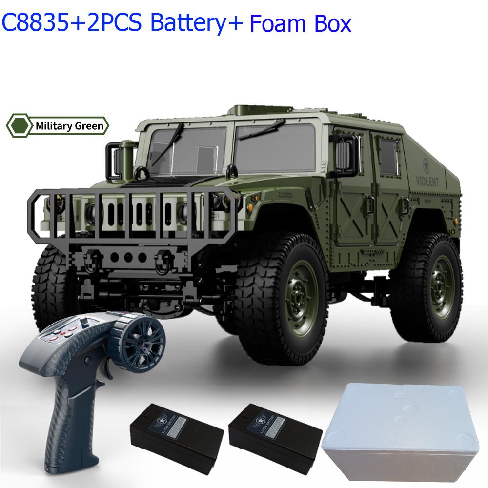C8835 1:14 RC Car 2.4G Remote Control Car 4WD Off-road Climbing Simulation All-terrain RC Crawler Military Jeep JJRC RC Toys