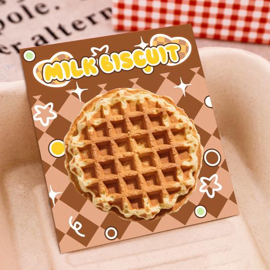 4Pcs Biscuit-Shaped Memo Pads Set Creative Food Design Self-Adhesive Sticky Notepads for Students Office Party Learning Marking And Message Small Gift