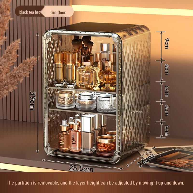 Transparent Dustproof Cosmetic Storage Box for Skincare and Makeup
