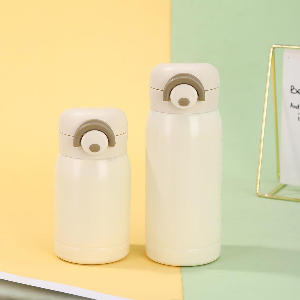 Macaron-Colored Pea Cup 304 Stainless Steel Double-Layer Vacuum Insulated Cup Compact Portable Bounce Cup for Students