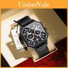 Swiss Watch Men Quartz Watch With Luminescent Hands And Leather Strap For Casual Wear