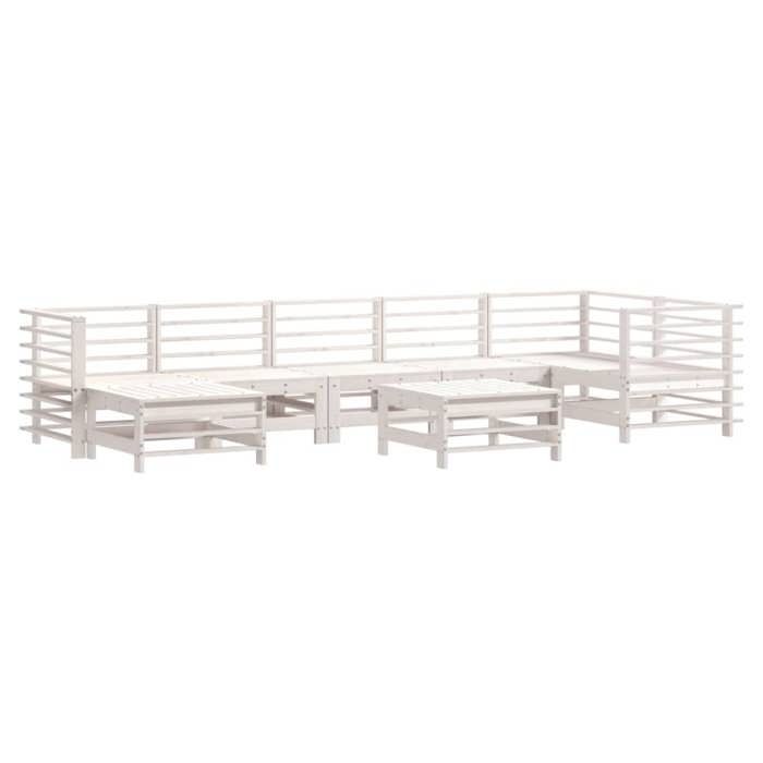 VidaXL Salon de Jardin avec Coussins 8 pcs, Canapés avec Dossier et Accoudoir, Ensemble de Meubles avec Table Basse Patio 3185858
