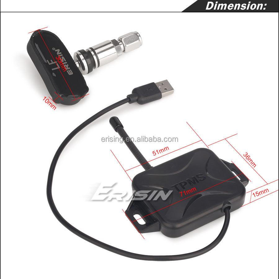 EU Erisin ES342 USB 4 Internal Sensor TPMS Tire Pressure Monitor for Car Stereo Above Android 5.1 1-Year Warranty