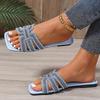 Women's Crystal-encrusted Lace-up Sandals
