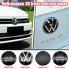 FD06-Valve Stems Caps For Volkswagen Polo 2019 2020 2021 2022 2023 2024 1Pc 139mm 110mm Car Logo Front Bonnet Hood Rear Trunk Emblem