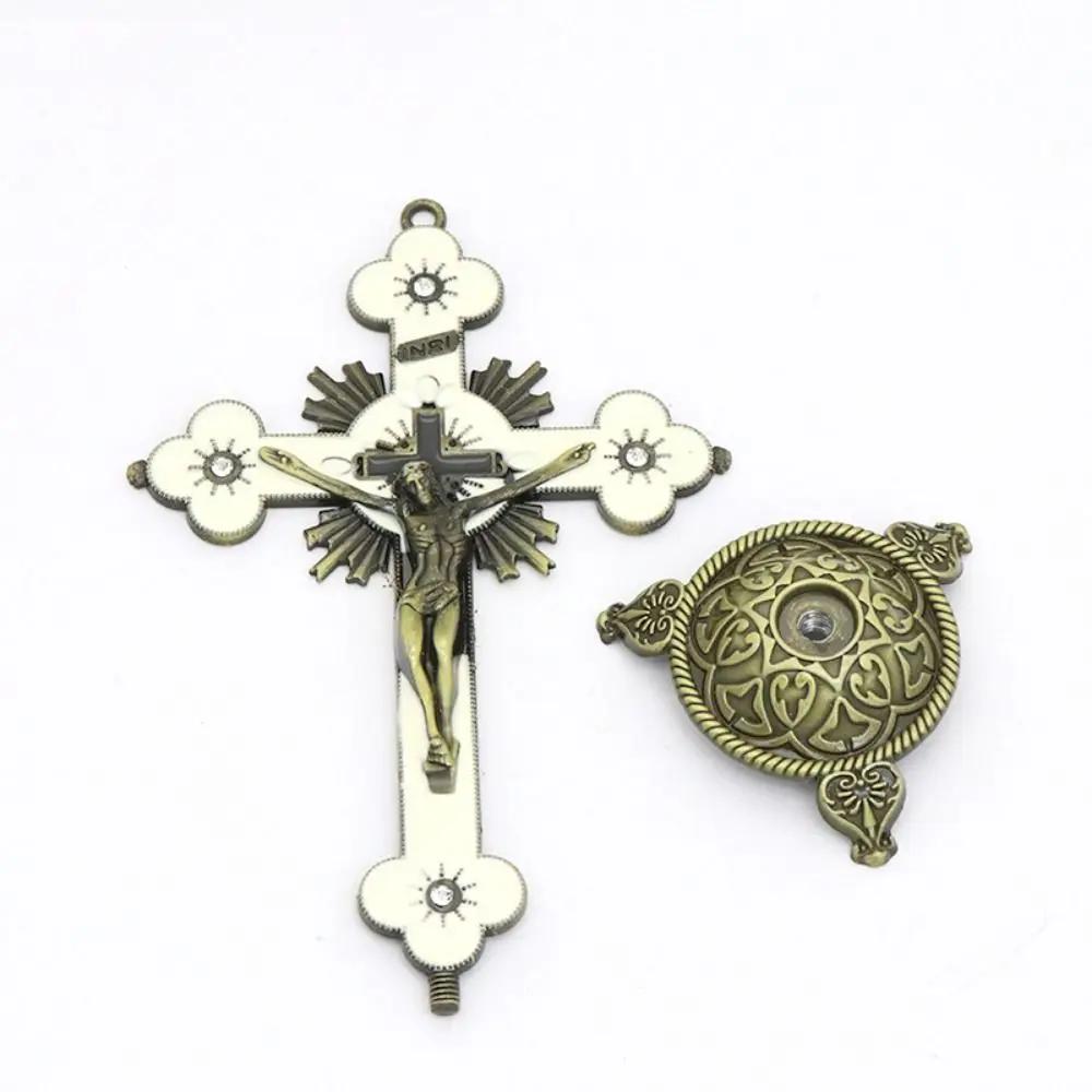 

Creative With Stand Church Cross Ornaments Handmade Durable Alloy Cross Ornaments No Fading Plated Gold Statue Birthday Gift 4XL бронзовий