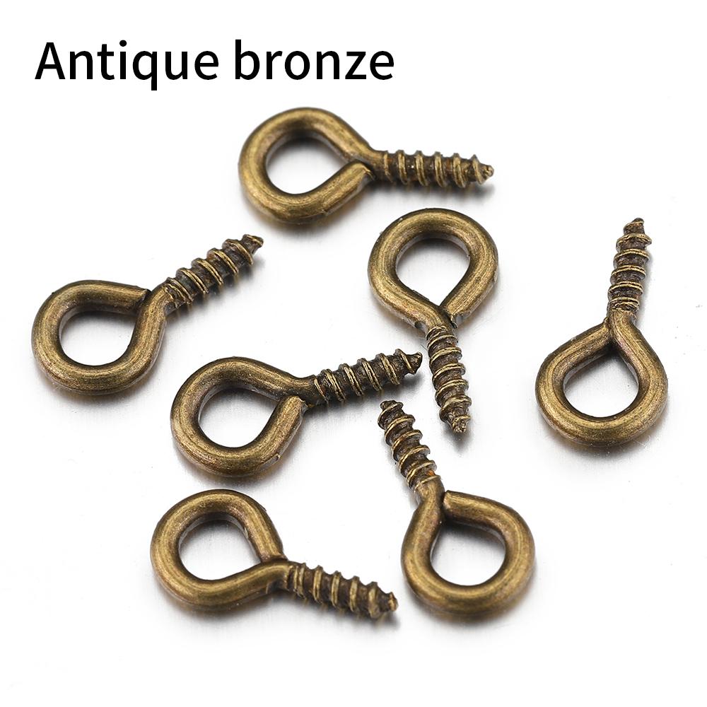 200pcs Small Tiny Mini Eye Pins Eyepins Hooks Eyelets Screw Threaded Clasps Hook for DIY Jewelry Making Findings Wholesale