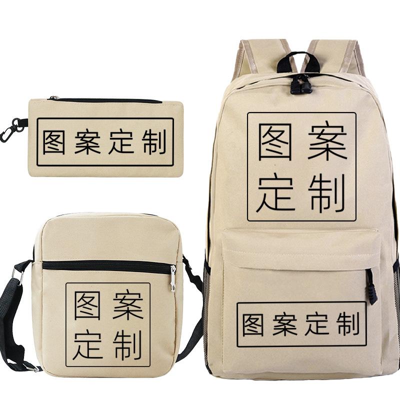 Student Schoolbag Making Oxford Cloth Backpack Shoulder Bag Pencil Bag Combination Three-Piece Set