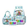 Sprunki Rhythm Box Cartoon Kids School Backpack Set With Lunch Bag Pencil Case Boys Girls