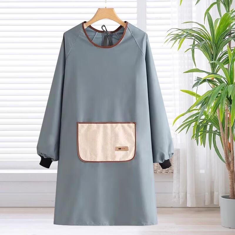 KINTHERI Waterproof Oil-Proof Long-Sleeve Apron
