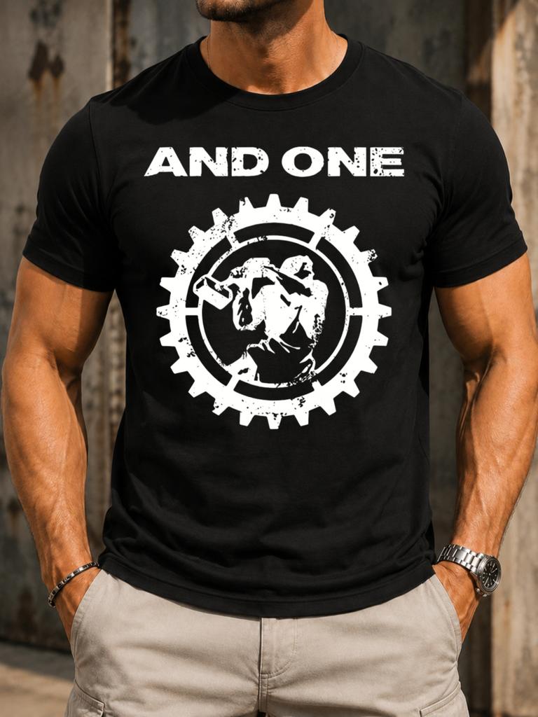 Und Ein Industrielles Zahnrad Mit Monochromen Huunisex Silhouetten Grafik Mit Einer Kräftigen Illustration Und Unisex All T-Shirt