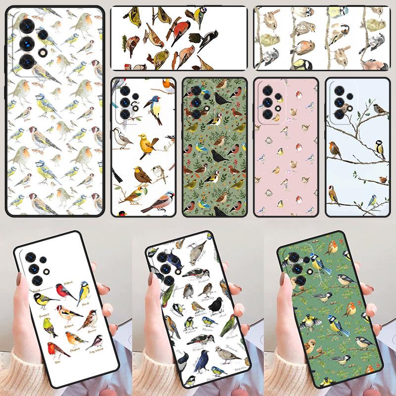 Garden Birds Phone Case For Samsung Galaxy A42 A31 A40 A51 A71 A32 A80 A91 A52 A72 A73 A20e A21S A50 A70 A11 A12 Cover