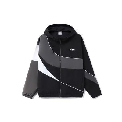Li Ning Lässige Colorblock Kapuzenjacke Herrenjacken Schwarz AFDR765-1