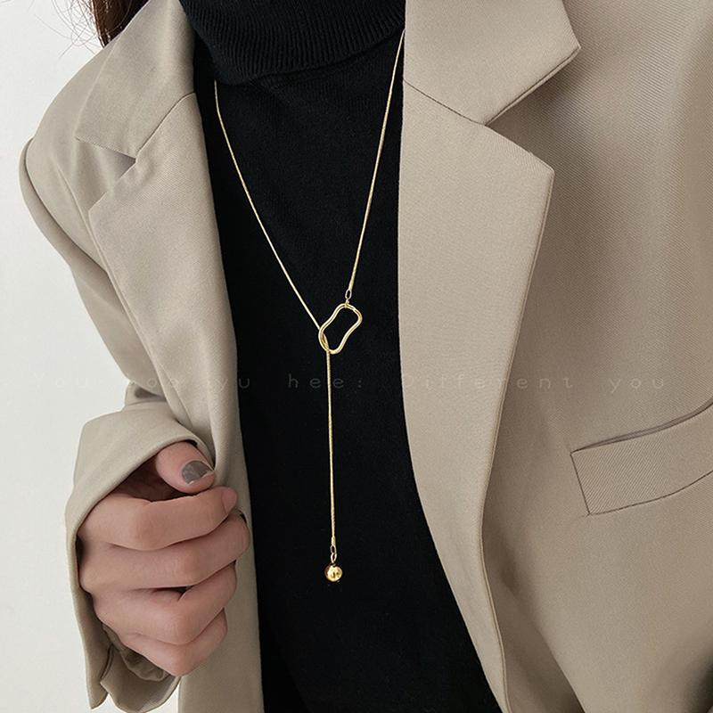 Fashion Long Pendant Necklaces For Women Y2K  Adjustable Clavicle Chain Light Luxury Sweater Chain Jewelry Accessories Gifts