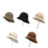 Solid Color Drawstring Fisherman Hat Quick-drying Hiking Hat Fashion Wide Brim Sun Hat  Camping