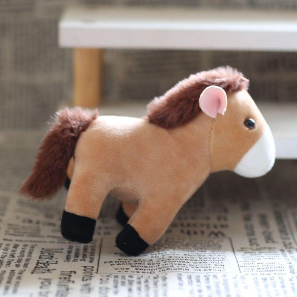Cute Cartoon Stuffed Horse Doll Stuffed Animal Little Horse Keychain Bag Pendant