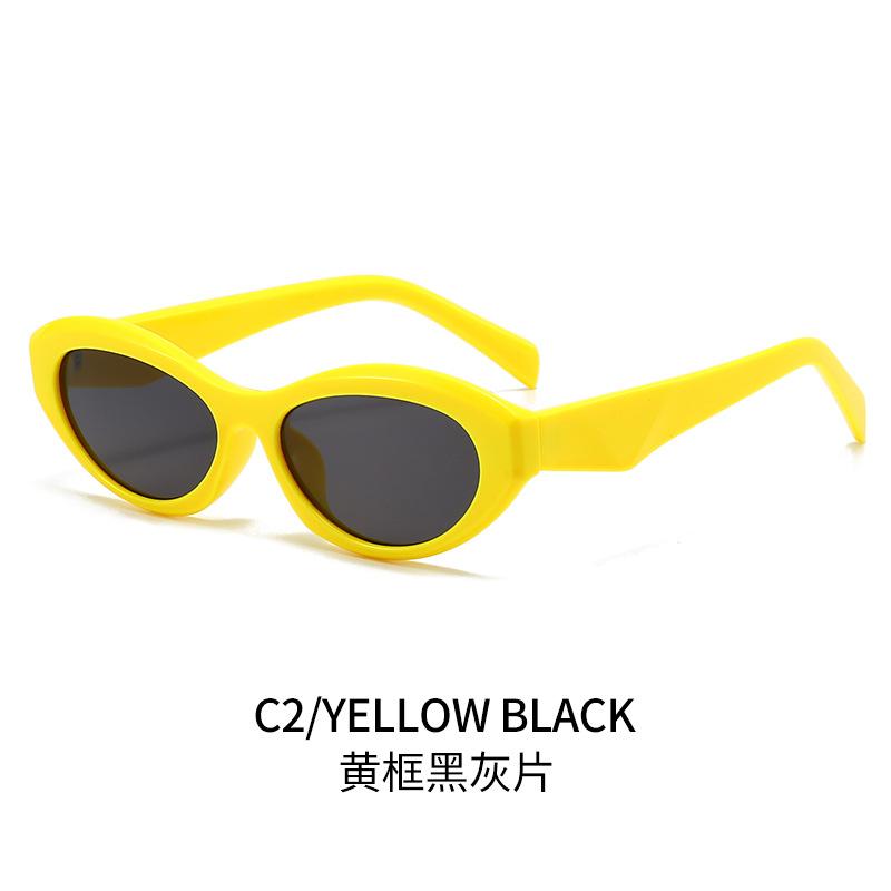 Oval-framed sunglasses, trendy sunglasses