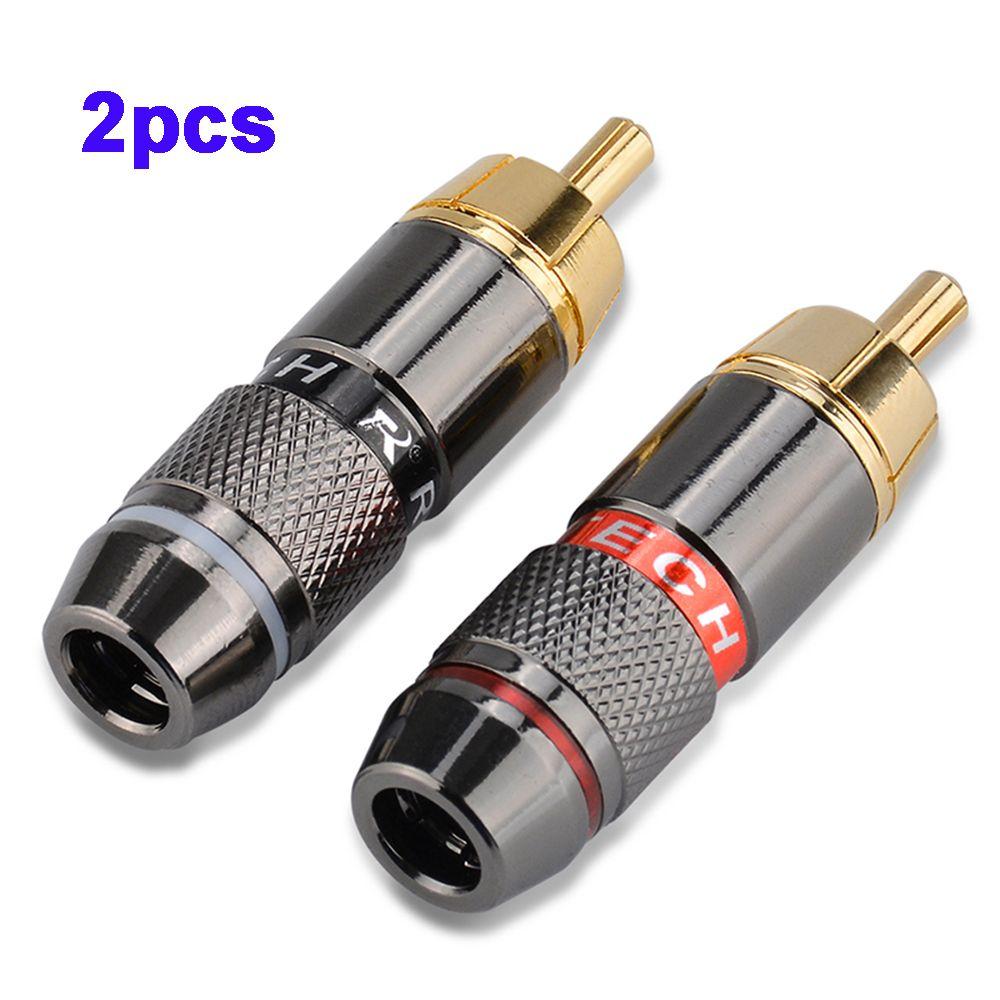 HI-FI 6mm RCA Male Adapter Cable Wire Connector Gold Plated RCA Plug