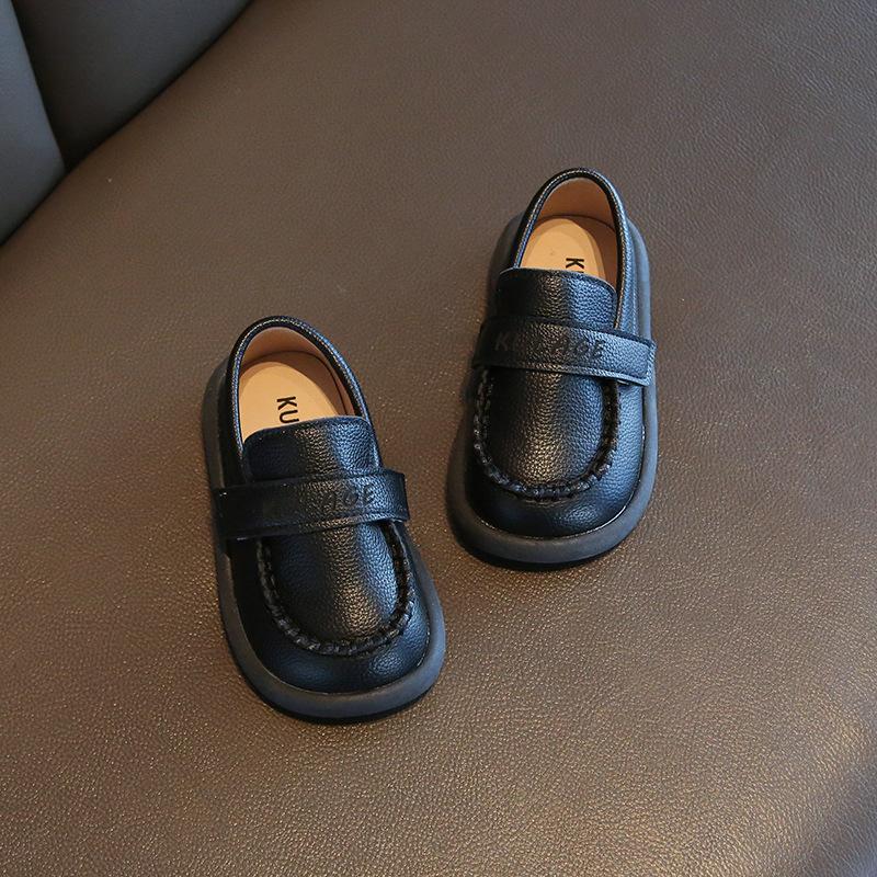 Korean Style Kids Soft Sole Slip On Casual Leather Loafer Shoes