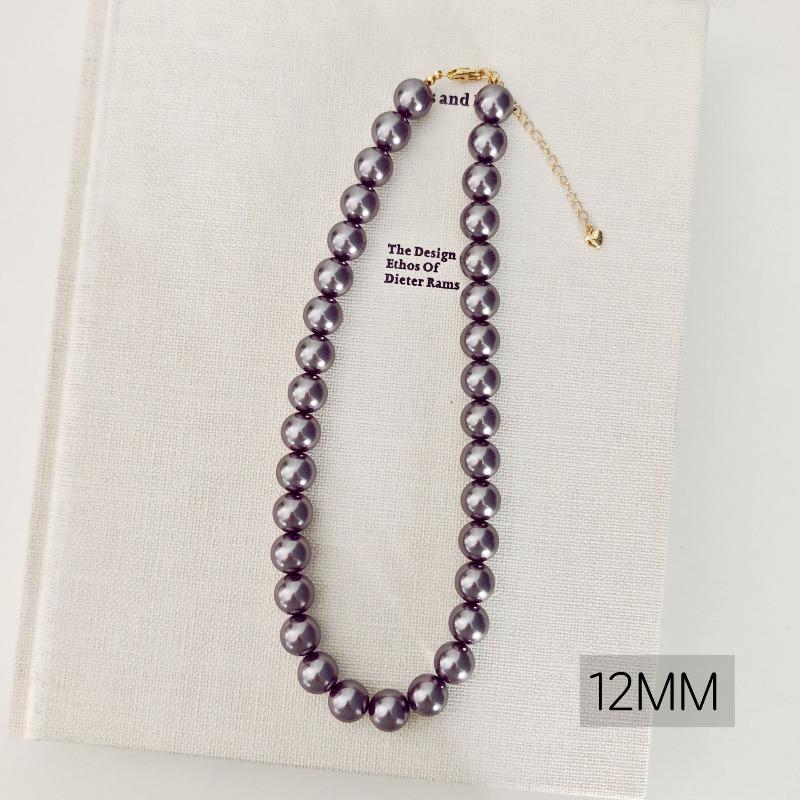 French round Shijia pearl necklace New Internet celebrity necklace Sweater chain Literary retro fashion necklace