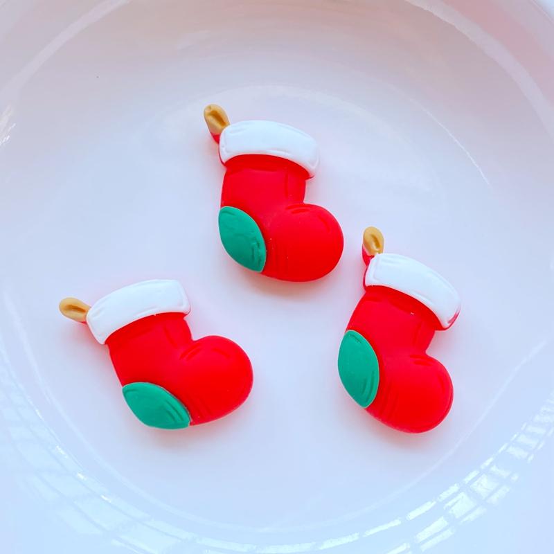 10 Stück Neue Niedliche Weihnachts-Serie Flache Rückseite Harz Cabochons Scrapbooking DIY Schmuck Handwerk Dekoration Zubehör