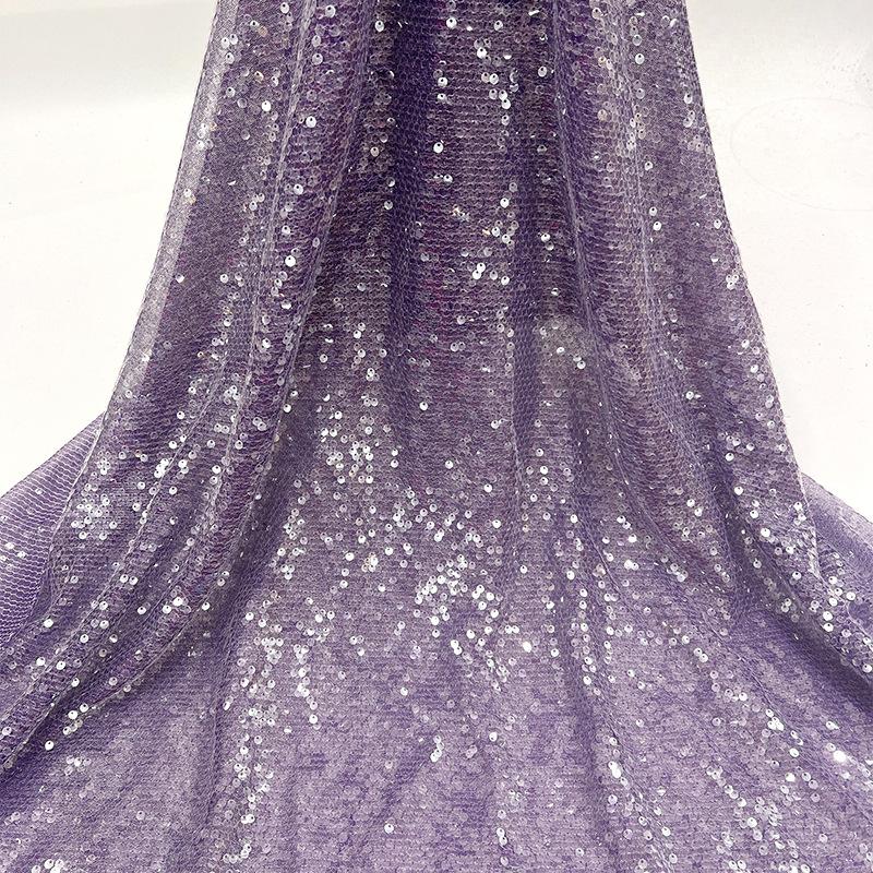 Tessuto di Pizzo Ricamato Full Paillettes Lucide Multicolore Materiale da Cucito Fai da Te per Abito da Sposa Tessuto Decorativo per Abbigliamento