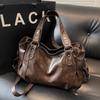 Retro Marke Geräumige Schultertasche Damen Luxus Einfarbige Klassische Umhängetasche Große Kapazität Stil Weiches PU-Leder Tragetasche