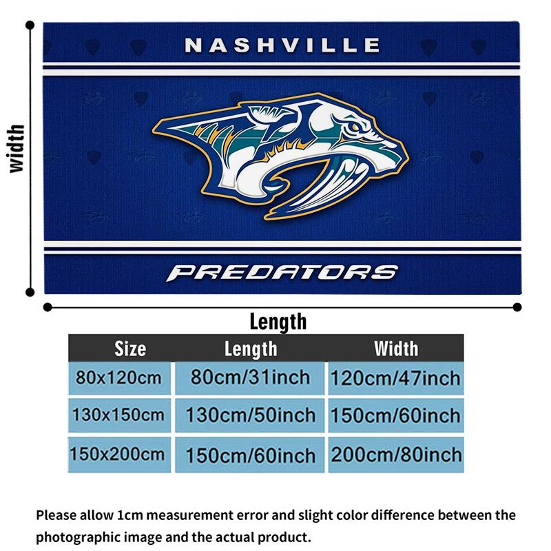 Nashville Predators Print Flannel Blanket High Quality Warm Comfortable Cover for All Seasons Perfect for Gifts Home Decor