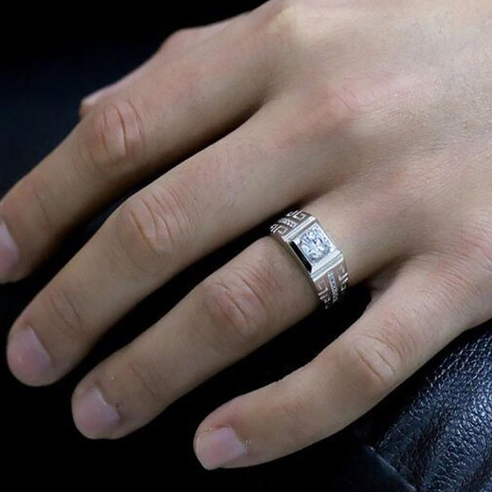 Shining Crystal Adjustable Size Charm   Copper Rings for Men Fashion Gifts Engagement Wedding High Quality Jewelry