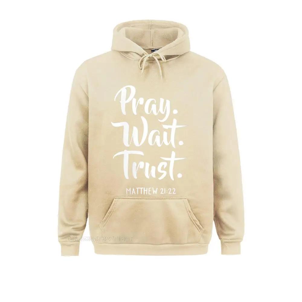 Men Pray Wait Trust Gospel Bible Sayings Christian Hoodie Prevalent Printing Sweatshirts Autumn Hoodies Women Hoods