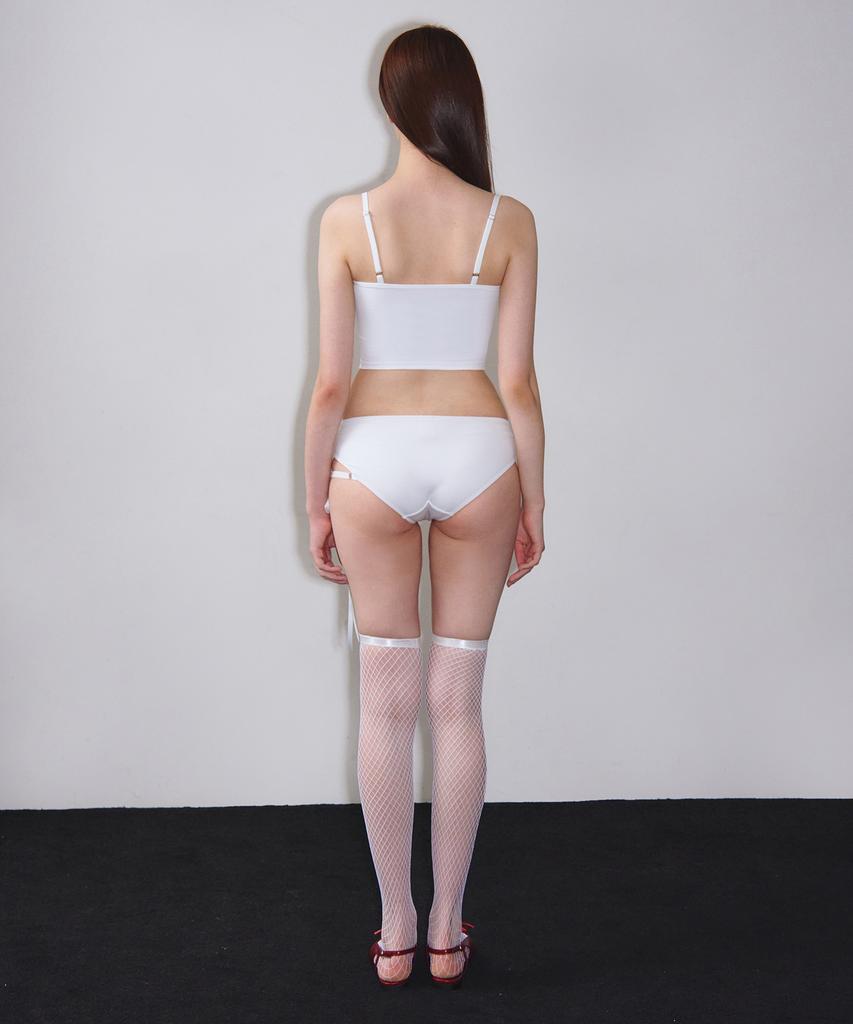 VINAJ Over Long Ribbon Low Bikini Panties (White)