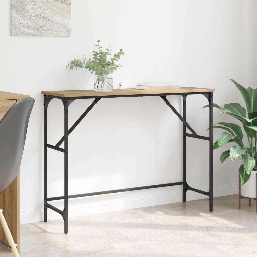 Artisan Oak Console Table 100 x 32 x 75 cm Engineered Wood