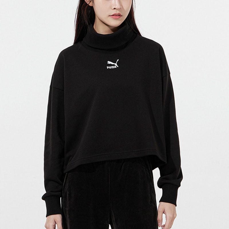 Puma Sweatshirts Women's Black Turtleneck Moderate Regular 534145-01