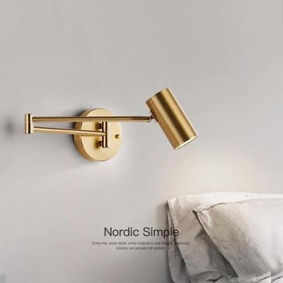 Nordic LED Swing Arm Wall Lamp: Minimalist Folding Design for Bedroom, Living Room, or Study.