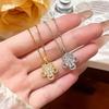 Asymmetrical Zircon Flower Necklace - Trendy and Elegant Clavicle Chain