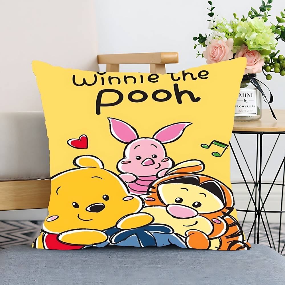

W-Winnies-The-P-Poohs Pillow Case Cushion Cover Polyester Pillowcase Decorative Sofa Cushion Pillowcase Home Decor 16x16Inch