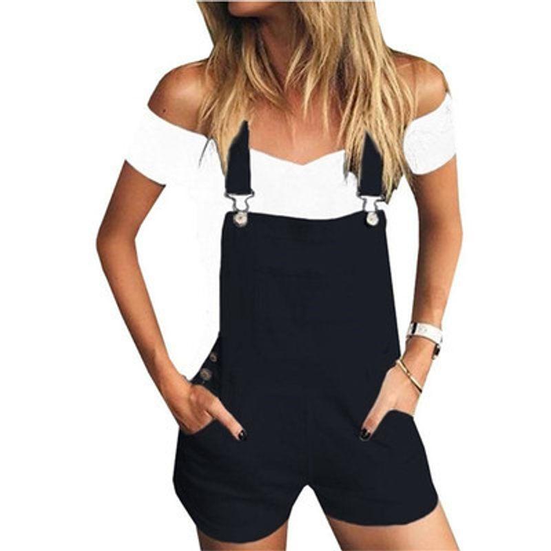 

Casual Sports Shoulder Denim Straps Casual Sports Backpack Denim Suspenders Women Black M
