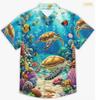 Summer Men's Beach Shirt Printed Hawaiian Short Sleeve Flower Shirt Boys