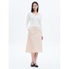 Cotton Flare Long Skirt Beige