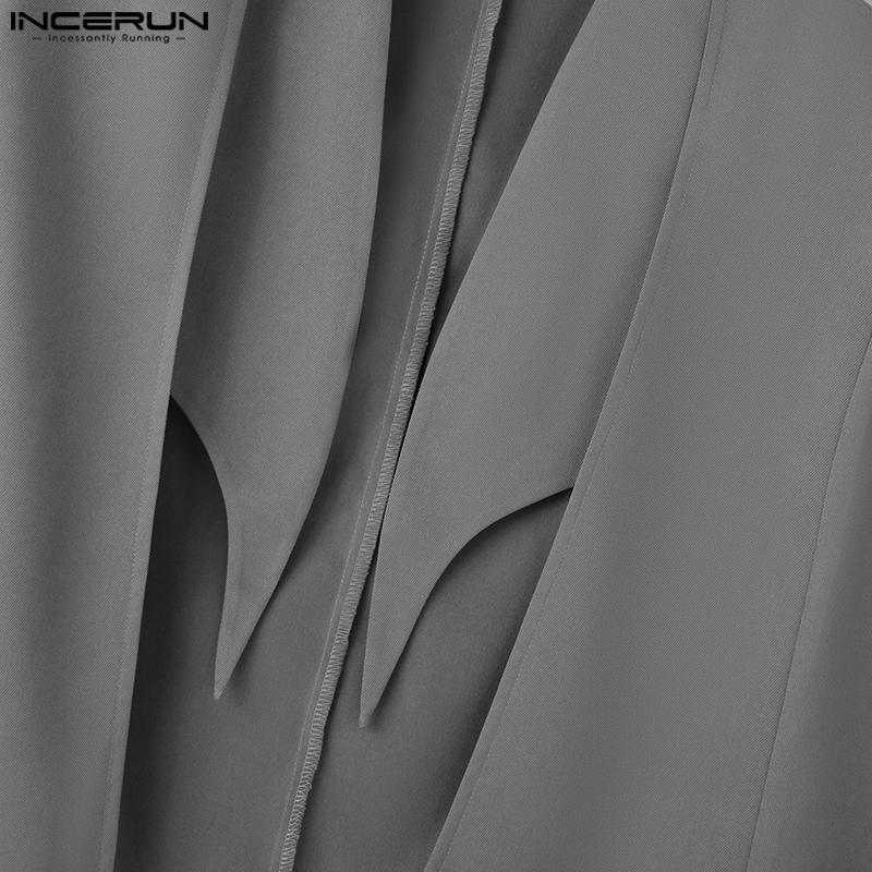 INCERUN Men Spring Open Front Loose Irregular Cloaks Mantle