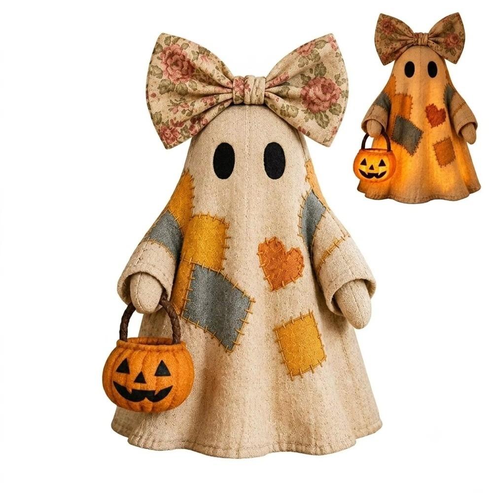 Figurine fantôme lumineux Patchwork Halloween Fantôme Patchwork Décoration Halloween Décoration Halloween