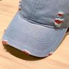 Vintage Denim Baseball Hat for Women Streetwear Hip Hop Holes Snapback Cap Summer Outdoor Sunshade Visors