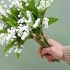6PCS/Set Artificial Flower Bellflower Lily Valley Flower Plastic Flower Home Soft Decoration Plant Wall Wedding Green Plant