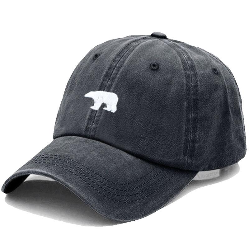 Little Bear Embroidery Baseball Cap For Women Men Fashion Adjustable Soft Washed Cotton Dad Hat Unisex Classic Golf Caps